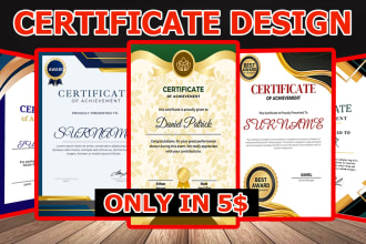 create certificate design , diploma certificate , invitation