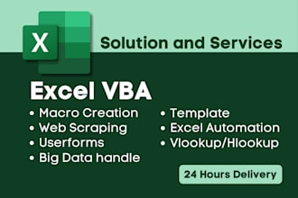 design interactive excel dashboard, spreadsheet, vba and template