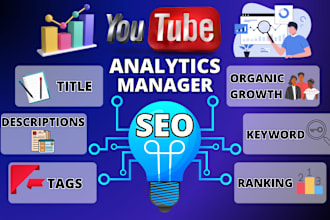 be your youtube SEO specialist and your channel analytics manager