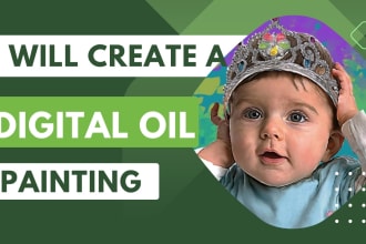 draw digital portrait art in oil painting using adobe photoshop from your photos