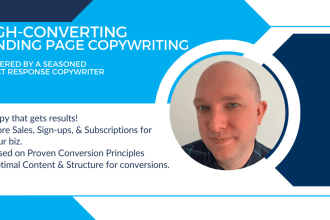 be your copywriter for high conversion landing page copywriting