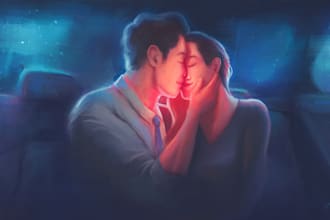 create a romantic and intimate painting, from your photo
