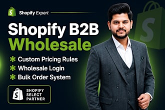 install and integrate shopify wholesale , b2b , b2c apps