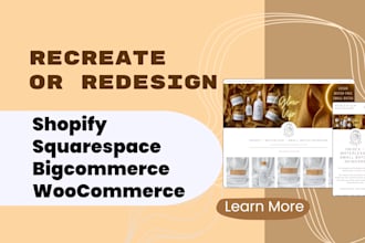 revamp and redesign shopify, squarespace, wordpress