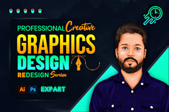 create logo, flyer, vector art, photoshop editing, and any graphic design
