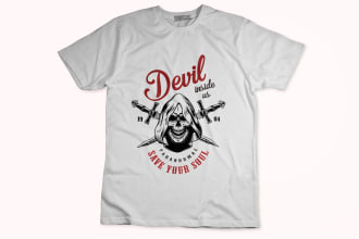 make illustration retro vintage tshirt and skull logo design