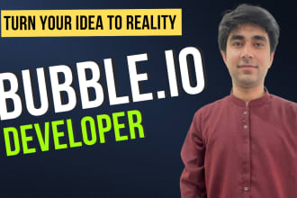 create a professional web app, a mobile app with bubble io
