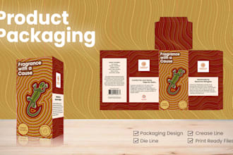 create custom box packaging dieline cut lines and design