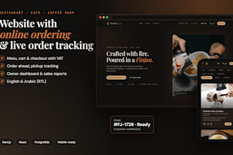 build a restaurant ecommerce website with online ordering and dashboard