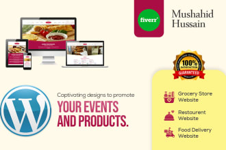 build wordpress restaurant website grocery food delivery web
