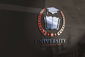 design education, school , college, university, 3d and vintage logo