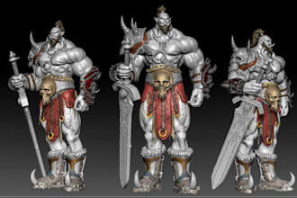 sculpt realistic fantacy 3d miniature for 3d print