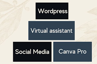 be your virtual assistant for wordpress, canva social media