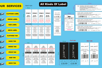 design label, clothing label, care label, hang tag and price tag