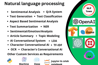 nlp text generation sentiment analysis classification ner lda lsa bert project