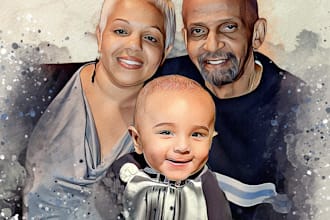 draw a water portrait color for you