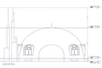 draw autocad 2d floor plan, elevation and section