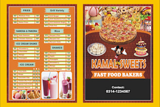 design menu for restaurants, cafes, bakeries, hotels