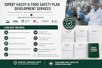 make haccp plan and procedures, expert food safety consultant for your business