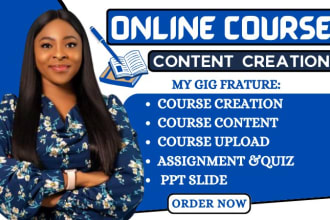 create online course content training manual course creation lesson plan ppt