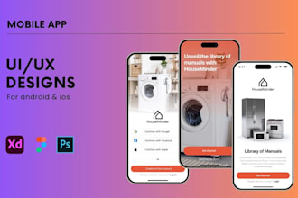 do mobile app ui ux, ios design and app prototype in figma