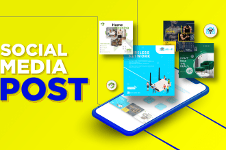 do creative social media banner, post and icon design