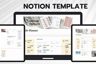 design notion notion template productivity planner habit tracker for etsy resell