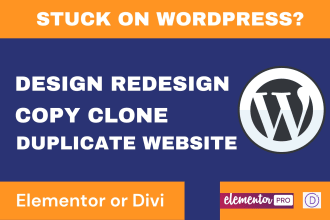 clone copy design redesign wordpress website using elementor pro divi astra