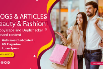 create SEO fashion blogs and content for websites