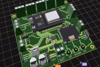 design a pcb with the electric schematic, layouts, 3d design