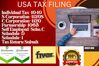 prepare usa individual tax, usa partnership tax, usa s corporation tax and llc