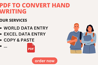 convert PDF to word, handwritten text into word format