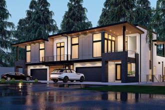convert 2d to 3d floor plan , interior exterior design , rendering and animation