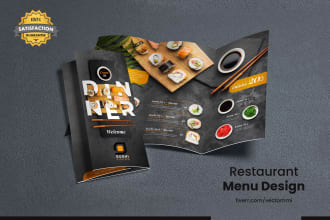design modern eye catching restaurant menu or flyer