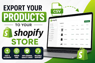export your products to your shopify store