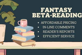 beta read your fantasy novel or short story
