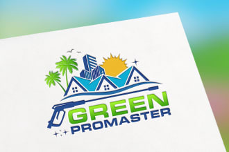 do modern cleaning, pressure washing, and car washing, logo