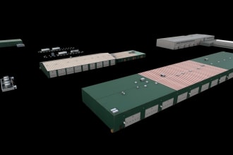 create 3d building low poly for games and simulation