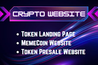 create crypto token website, memecoin website, presale website