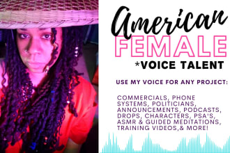quickly record a professional american female voiceover