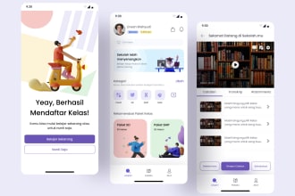 create a mobile app design in figma for online courses