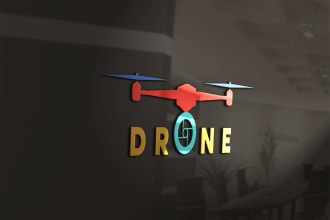 do modern photography camera aerial drone and 3d logo design