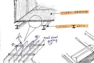 sketch design process or architectural diagram