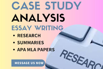 do case study, articles, research and summary writing