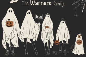 draw you and your family as ghosts for halloween