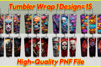 do 20oz,30oz sublimation tumbler design using midjourney ai