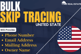 provide bulk real estate skip tracing for usa