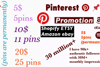 promote etsy, shopify, ebay, amazon, to my 10 million pinterest