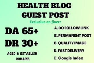 provide guest posts on health blog with a da60