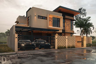 create exterior perspective renderings of buildings